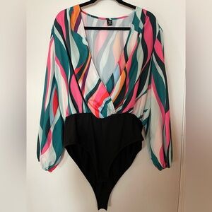 SHEIN Multicolor Striped Bodysuit